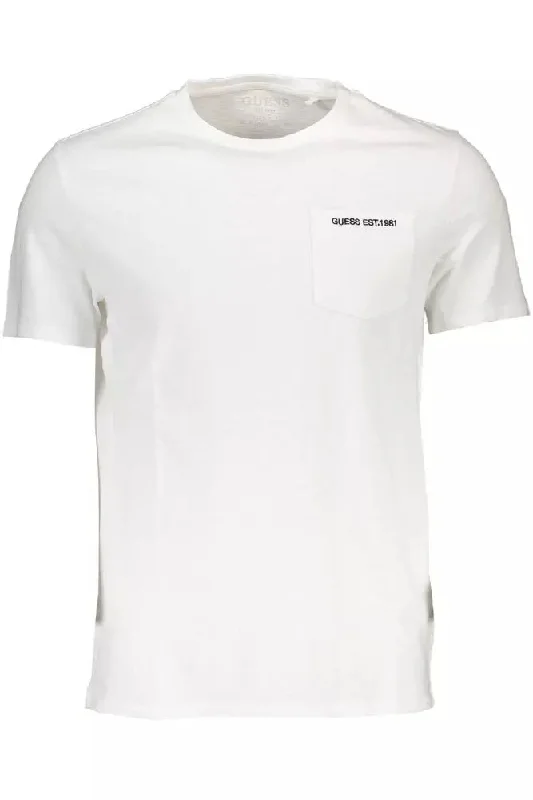 Men's v - neck muscle t - shirts for a body - building aestheticGuess Jeans Chic Embroide Pocket Tee in Pure Men's Men's v - neck muscle t - shirts for a body - building aestheticGuess Jeans Chic Embroide Pocket Tee in Pure Men's