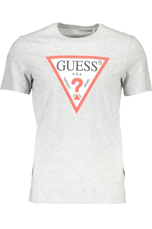 Men's button - front t - shirts with a unique artistic printGuess Jeans Chic Slim Fit Logo Men's Tee Men's button - front t - shirts with a unique artistic printGuess Jeans Chic Slim Fit Logo Men's Tee