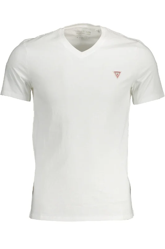 Men's polo t - shirts with a contrast collar for a preppy lookGuess Jeans Elegant V-Neck Slim Men's Tee Men's polo t - shirts with a contrast collar for a preppy lookGuess Jeans Elegant V-Neck Slim Men's Tee
