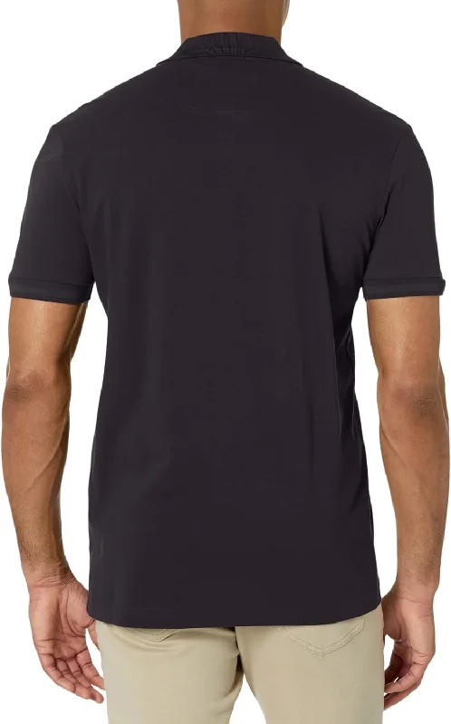 Men's smart - casual checkered t - shirts for semi - formal occasionsHUGO BOSS Men Pio Sporty Tonal Collar Smokey Black Polo T-Shirt Men's smart - casual checkered t - shirts for semi - formal occasionsHUGO BOSS Men Pio Sporty Tonal Collar Smokey Black Polo T-Shirt