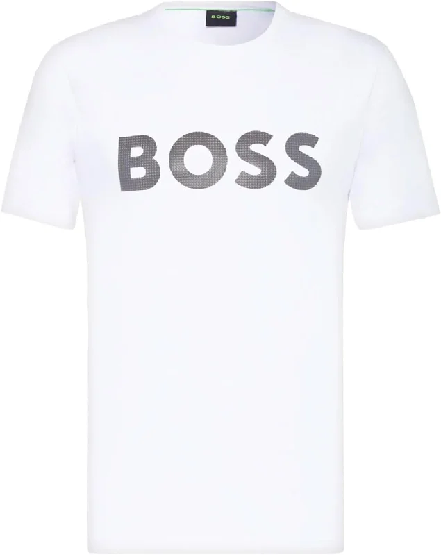 Men's button - front t - shirts with a unique artistic printHugo Boss Men Tee Short Sleeve Crew Neck Cotton T-Shirt 8 100-White Men's button - front t - shirts with a unique artistic printHugo Boss Men Tee Short Sleeve Crew Neck Cotton T-Shirt 8 100-White