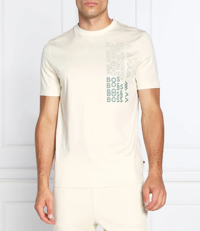 Men's lightweight performance t - shirts for running marathonsHugo Boss Men Tiburt 311 Beige Short Sleeve Logo Crew Neck Cotton T-Shirt Men's lightweight performance t - shirts for running marathonsHugo Boss Men Tiburt 311 Beige Short Sleeve Logo Crew Neck Cotton T-Shirt