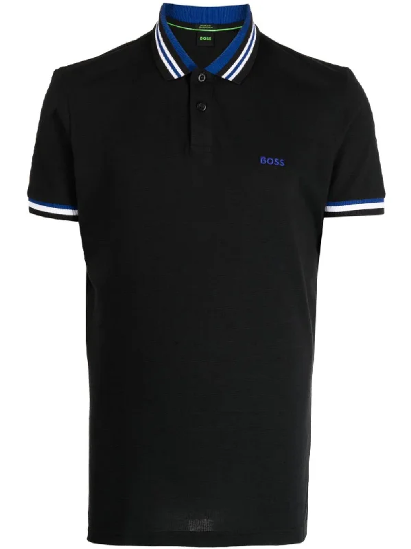 Men's ribbed t - shirts with a textured finish for added styleHugo Boss Men's Black Cotton Jersey Short Sleeve Polo T-Shirt Men's ribbed t - shirts with a textured finish for added styleHugo Boss Men's Black Cotton Jersey Short Sleeve Polo T-Shirt