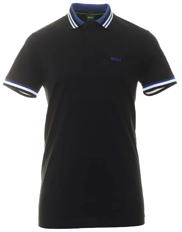 Men's eco - friendly recycled t - shirts for sustainable fashion choicesHugo Boss Men's Paddy 2 NCSA Navy Blue Short Sleeve Cotton Polo T-Shirt with Light Blue Ribbed Knit Collar Men's eco - friendly recycled t - shirts for sustainable fashion choicesHugo Boss Men's Paddy 2 NCSA Navy Blue Short Sleeve Cotton Polo T-Shirt with Light Blue Ribbed Knit Collar