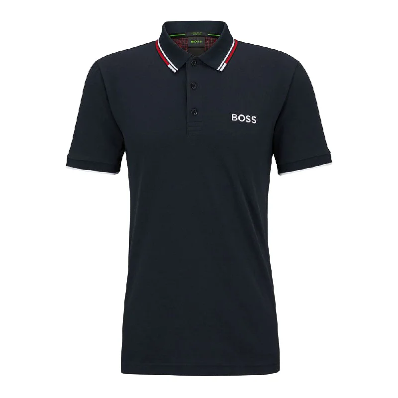 Men's tie - dye t - shirts with a bohemian styleHugo Boss Men's Paddy Pro Navy Blue Stretch Cotton Short Sleeve Polo T-Shirt Men's tie - dye t - shirts with a bohemian styleHugo Boss Men's Paddy Pro Navy Blue Stretch Cotton Short Sleeve Polo T-Shirt