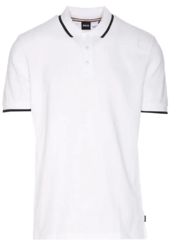 Men's plus - size pocket t - shirts with a classic lookHugo Boss Men's Parlay 190 Cotton Short Sleeve Polo T-Shirt, White Men's plus - size pocket t - shirts with a classic lookHugo Boss Men's Parlay 190 Cotton Short Sleeve Polo T-Shirt, White