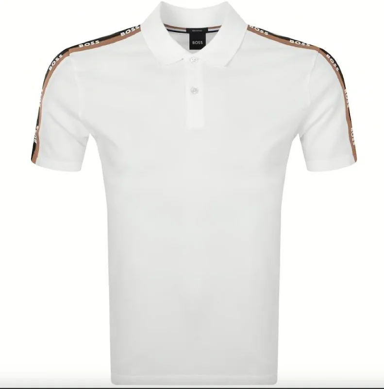 Men's lightweight performance t - shirts for running marathonsHugo Boss Men's Parlay White Pique Cotton Shoulder Logo Short Sleeve Polo T-Shirt Men's lightweight performance t - shirts for running marathonsHugo Boss Men's Parlay White Pique Cotton Shoulder Logo Short Sleeve Polo T-Shirt