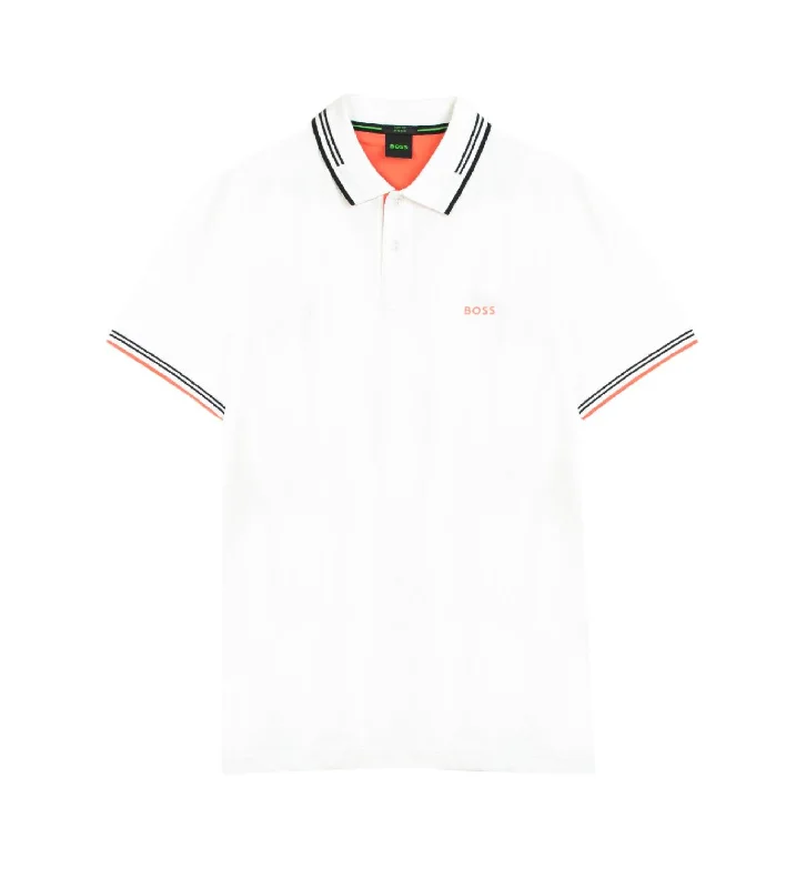 Men's mock - neck t - shirts with a modern and sleek styleHugo Boss Men's Paul Cotton Short Sleeve Polo, White Men's mock - neck t - shirts with a modern and sleek styleHugo Boss Men's Paul Cotton Short Sleeve Polo, White