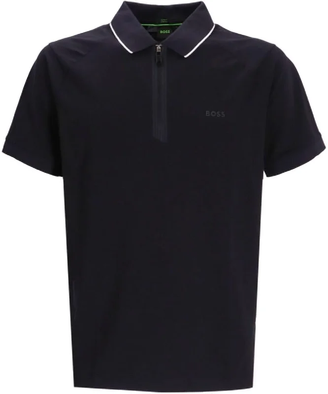 Men's mock - neck t - shirts with a modern and sleek styleHugo Boss Men's Phillix Stretch Half Zip Polo Shirt, Black Men's mock - neck t - shirts with a modern and sleek styleHugo Boss Men's Phillix Stretch Half Zip Polo Shirt, Black