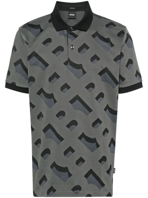 Men's polo t - shirts with a contrast collar for a preppy lookHugo Boss Men's Prout 419 Logo Polo T-Shirt, Charcoal Gray Men's polo t - shirts with a contrast collar for a preppy lookHugo Boss Men's Prout 419 Logo Polo T-Shirt, Charcoal Gray