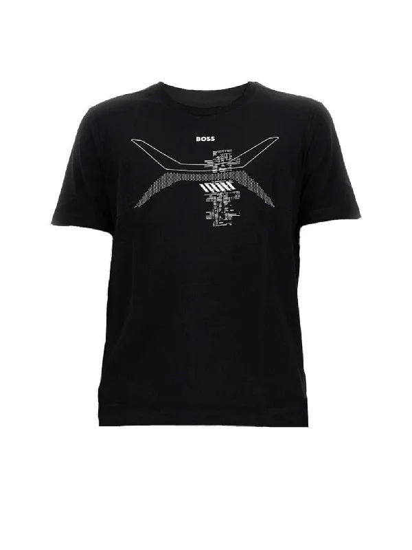 Men's short - sleeve linen t - shirts for summer beach outingsHugo Boss Men's Tee 3 Short Sleeve Graphic T-Shirt, Black Men's short - sleeve linen t - shirts for summer beach outingsHugo Boss Men's Tee 3 Short Sleeve Graphic T-Shirt, Black