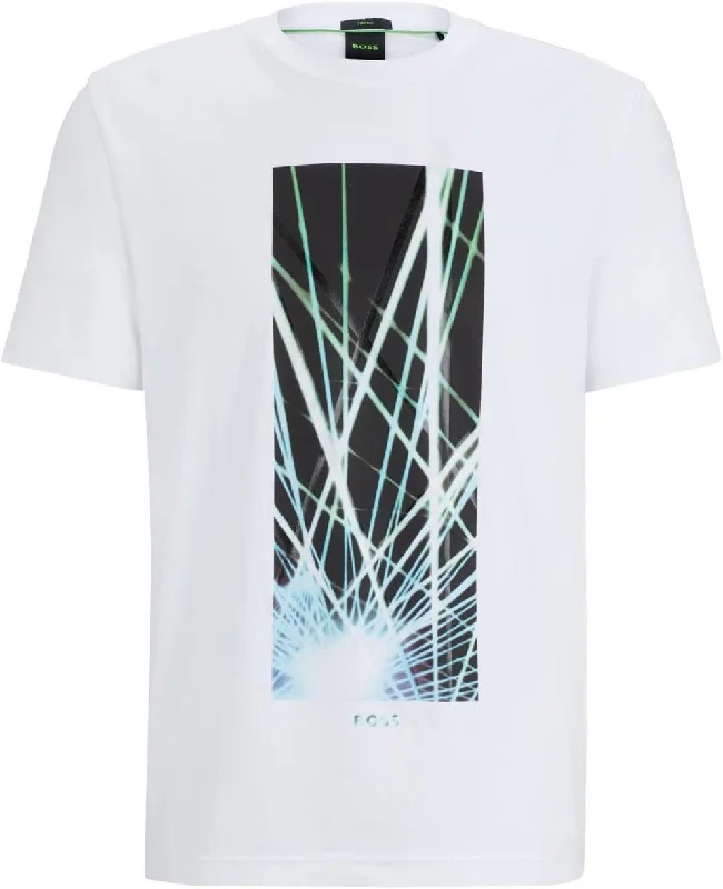 Men's printed Hawaiian t - shirts for tropical vacationsHugo Boss Men's Tee 6 Short Sleeve Graphic T-Shirt, White Men's printed Hawaiian t - shirts for tropical vacationsHugo Boss Men's Tee 6 Short Sleeve Graphic T-Shirt, White
