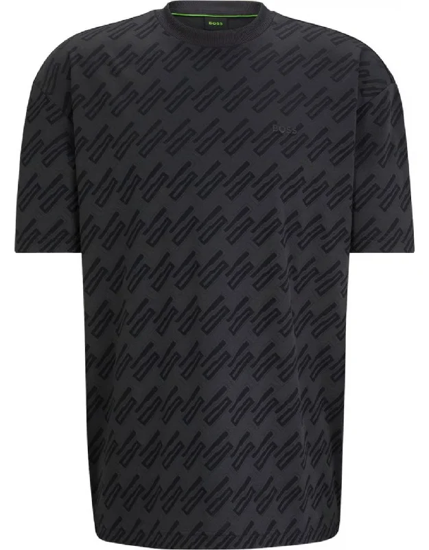Men's polo t - shirts with a contrast collar for a preppy lookHugo Boss Men's Tee 7 Tonal Logo T-Shirt, Black/Gray Men's polo t - shirts with a contrast collar for a preppy lookHugo Boss Men's Tee 7 Tonal Logo T-Shirt, Black/Gray