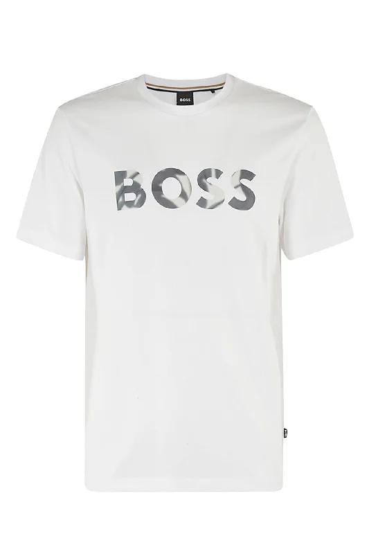 Men's distressed denim - look t - shirts with a rugged appealHugo Boss Men's Thompson 15 Short Sleeve Crew Neck T-Shirt, White Men's distressed denim - look t - shirts with a rugged appealHugo Boss Men's Thompson 15 Short Sleeve Crew Neck T-Shirt, White