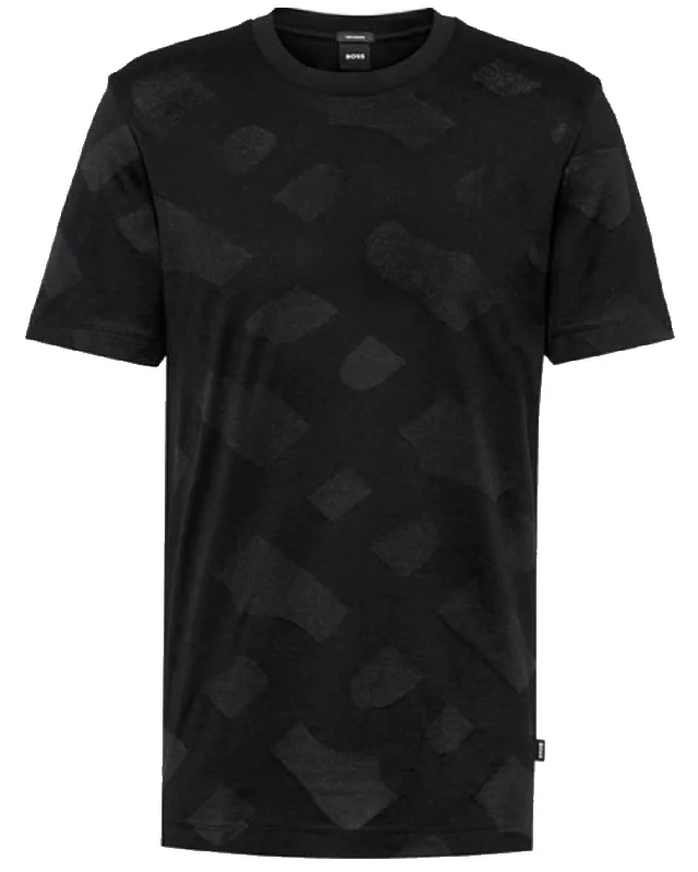 Men's long - sleeve henley t - shirts with button - down placketsHugo Boss Men's Tiburt 355 Black Jacquard Logo Short Sleeve Crew Neck T-Shirt Men's long - sleeve henley t - shirts with button - down placketsHugo Boss Men's Tiburt 355 Black Jacquard Logo Short Sleeve Crew Neck T-Shirt