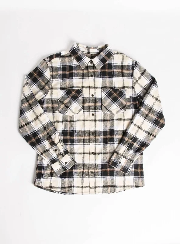 Men's slim - fit graphic t - shirts with vintage rock band printsKylo Flannel Long Sleeve Shirt In Black/tan Men's slim - fit graphic t - shirts with vintage rock band printsKylo Flannel Long Sleeve Shirt In Black/tan