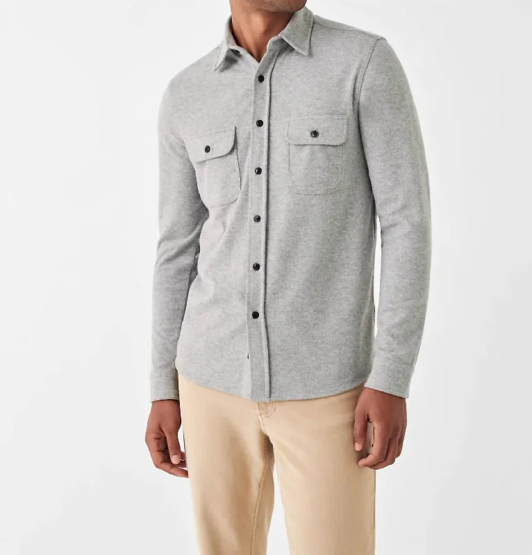 Men's long - sleeve henley t - shirts with button - down placketsLegend Sweater Shirt In Fossil Grey Twill Men's long - sleeve henley t - shirts with button - down placketsLegend Sweater Shirt In Fossil Grey Twill