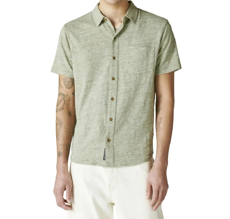 Men's slim - fit graphic t - shirts with vintage rock band printsLinen Button Up In Green Men's slim - fit graphic t - shirts with vintage rock band printsLinen Button Up In Green