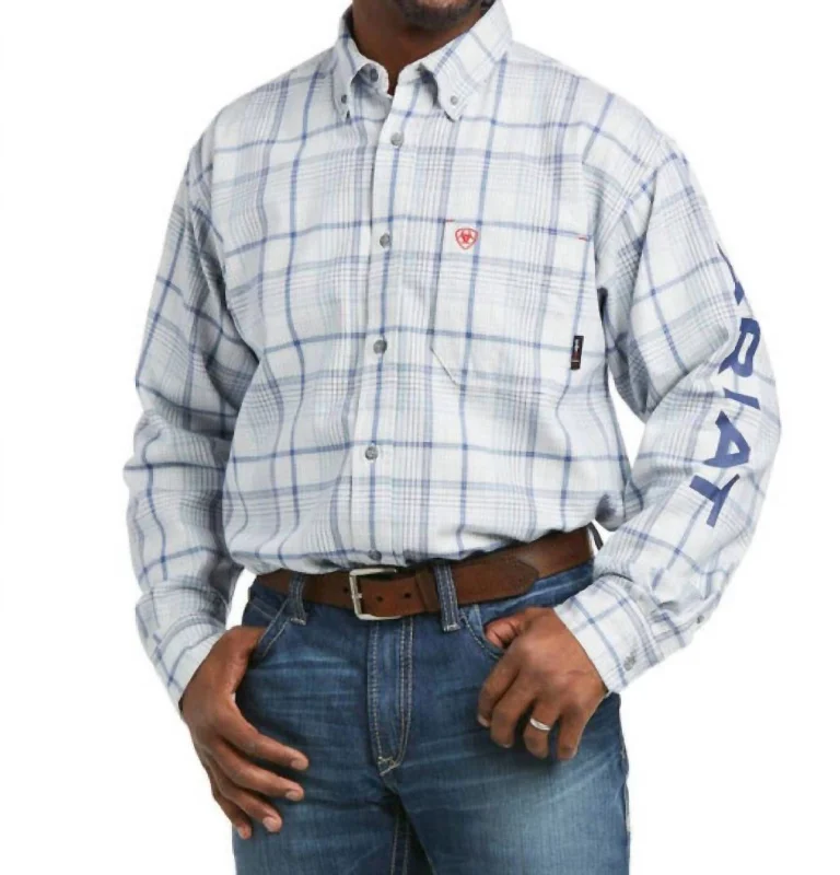 Men's ribbed t - shirts with a textured finish for added styleLogo Work Shirt In White Multi Plaid Men's ribbed t - shirts with a textured finish for added styleLogo Work Shirt In White Multi Plaid