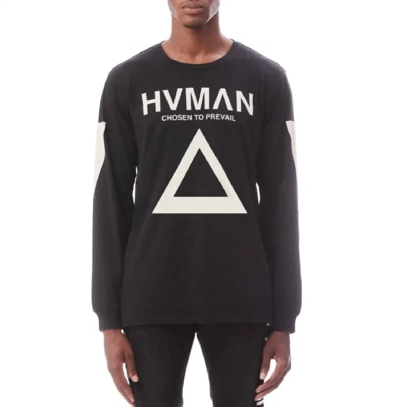 Men's eco - friendly recycled t - shirts for sustainable fashion choicesLong Sleeve Crew Neck Tee In Black Men's eco - friendly recycled t - shirts for sustainable fashion choicesLong Sleeve Crew Neck Tee In Black