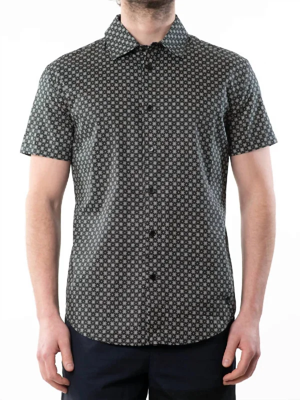 Men's slim - fit graphic t - shirts with vintage rock band printsManhattan Button Down Shirt In Black Combo Men's slim - fit graphic t - shirts with vintage rock band printsManhattan Button Down Shirt In Black Combo