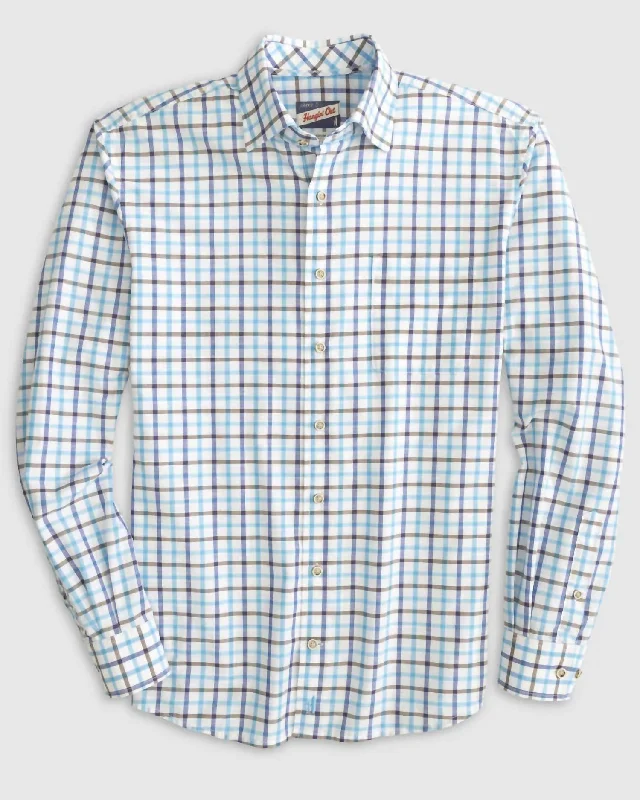 Men's thermal t - shirts with a high - neck design for cold weatherMardy Button Down Shirt In Bondi Blue Men's thermal t - shirts with a high - neck design for cold weatherMardy Button Down Shirt In Bondi Blue