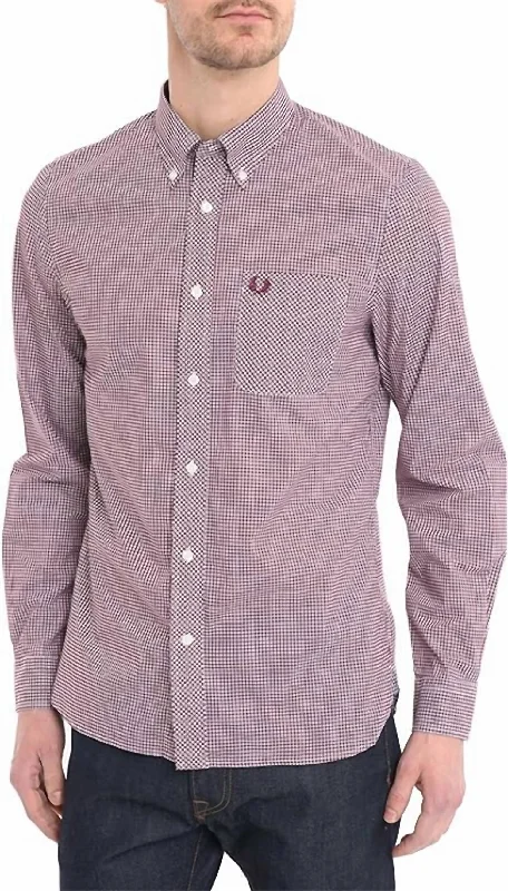 Men's organic cotton crew - neck t - shirts for everyday comfortMen's Classic Gingham Long Sleeve Shirt In Mahogany Men's organic cotton crew - neck t - shirts for everyday comfortMen's Classic Gingham Long Sleeve Shirt In Mahogany