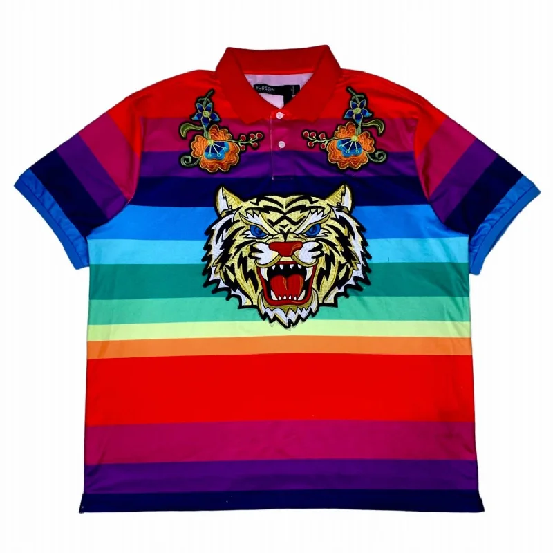 Men's short - sleeve linen t - shirts for summer beach outingsMen's Color Block Polo In Multi Men's short - sleeve linen t - shirts for summer beach outingsMen's Color Block Polo In Multi