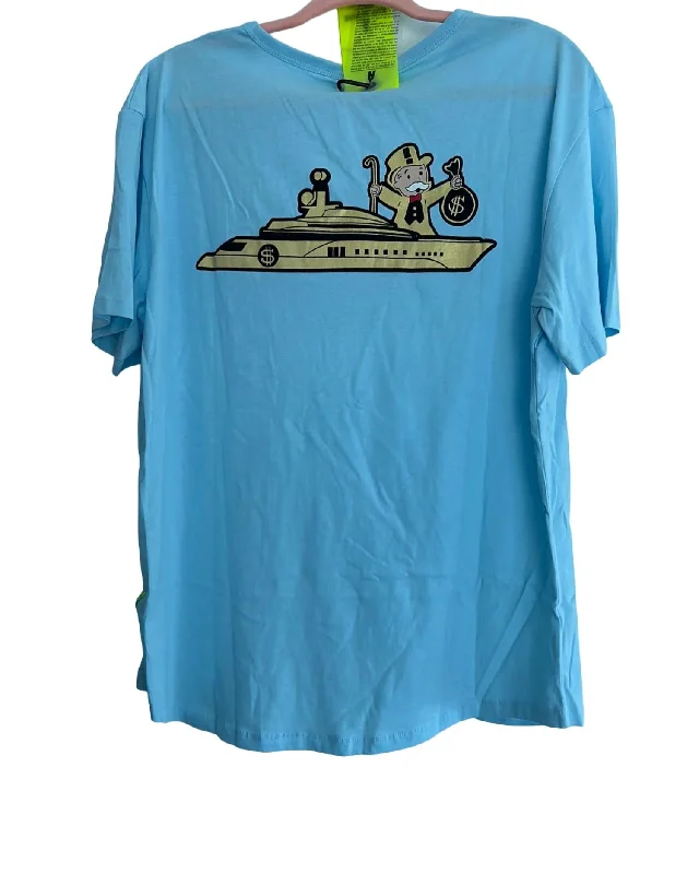 Men's organic cotton crew - neck t - shirts for everyday comfortMen's Cotton Big Yacht T-Shirt In Sky Blue Men's organic cotton crew - neck t - shirts for everyday comfortMen's Cotton Big Yacht T-Shirt In Sky Blue