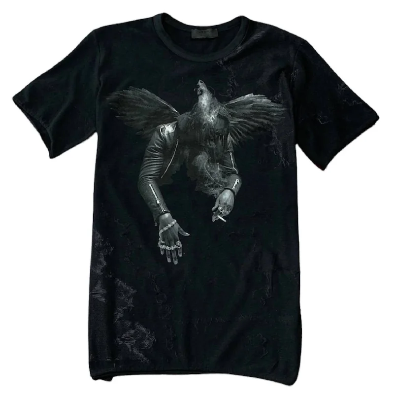 Men's organic cotton crew - neck t - shirts for everyday comfortMen's Falcon T Shirt In Black Onyx Men's organic cotton crew - neck t - shirts for everyday comfortMen's Falcon T Shirt In Black Onyx