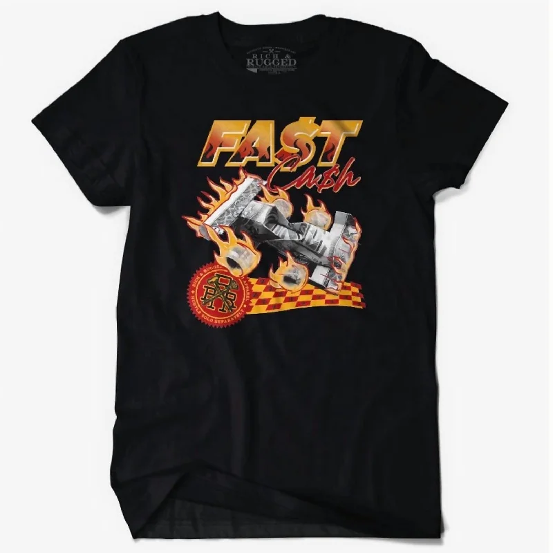 Men's moisture - wicking athletic t - shirts for intense workoutsMen's Fast Cash T Shirt In Black/bright Orange/red Men's moisture - wicking athletic t - shirts for intense workoutsMen's Fast Cash T Shirt In Black/bright Orange/red