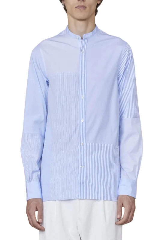 Men's plus - size pocket t - shirts with a classic lookMen's Gaston Light Co Pop Patchwork Shirt In White,cloudy Blue Men's plus - size pocket t - shirts with a classic lookMen's Gaston Light Co Pop Patchwork Shirt In White,cloudy Blue