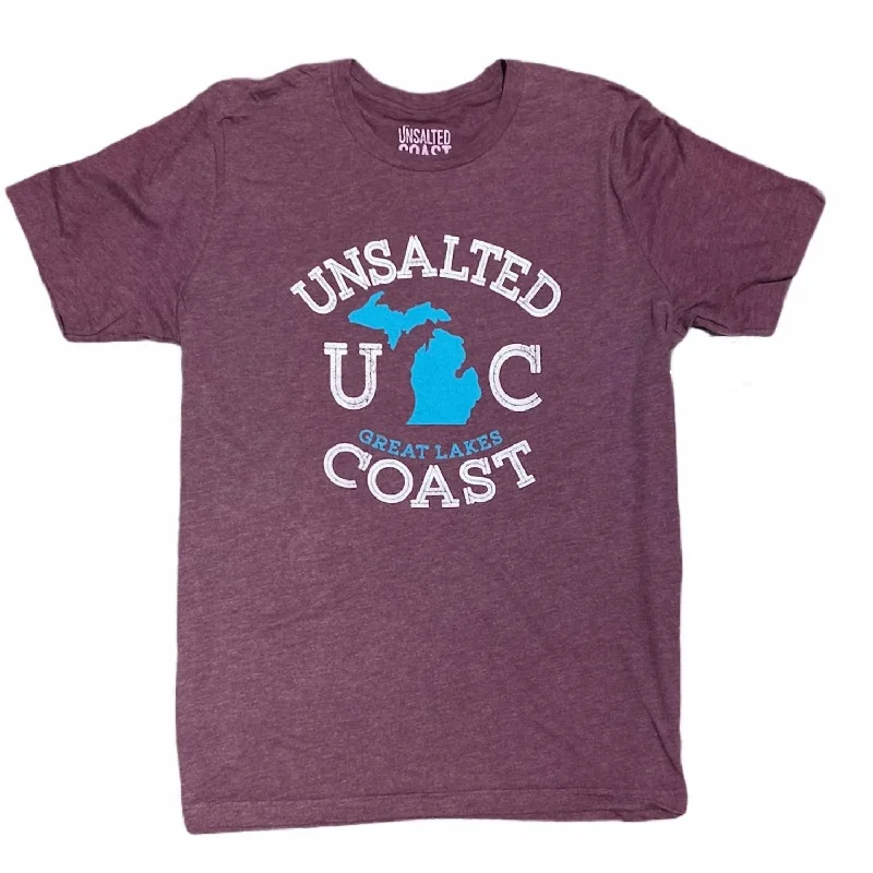 Men's printed Hawaiian t - shirts for tropical vacationsMen's Great Lakes Tee In Burgundy Men's printed Hawaiian t - shirts for tropical vacationsMen's Great Lakes Tee In Burgundy