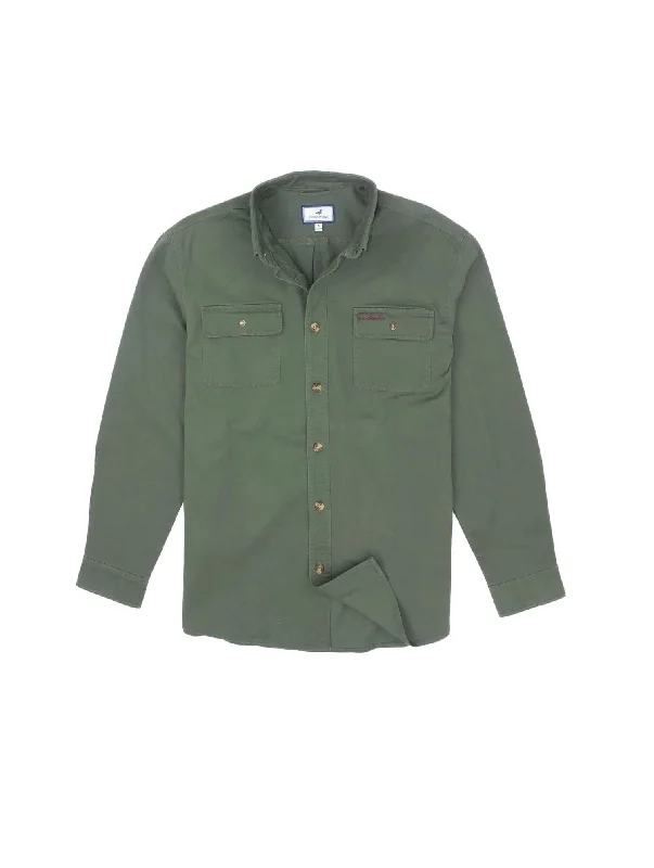 Men's distressed denim - look t - shirts with a rugged appealMen's Harvest Workshirt In Olive