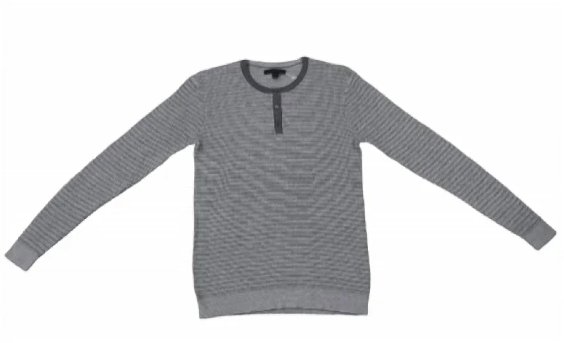 Men's polo t - shirts with a contrast collar for a preppy lookMen's Jennings Stripe Waffle Henley In Grey Men's polo t - shirts with a contrast collar for a preppy lookMen's Jennings Stripe Waffle Henley In Grey