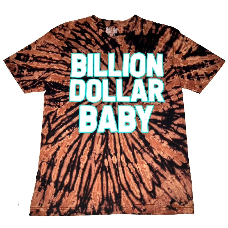 Men's short - sleeve linen t - shirts for summer beach outingsMen's Logo Tie Dye T-Shirt In Black Men's short - sleeve linen t - shirts for summer beach outingsMen's Logo Tie Dye T-Shirt In Black