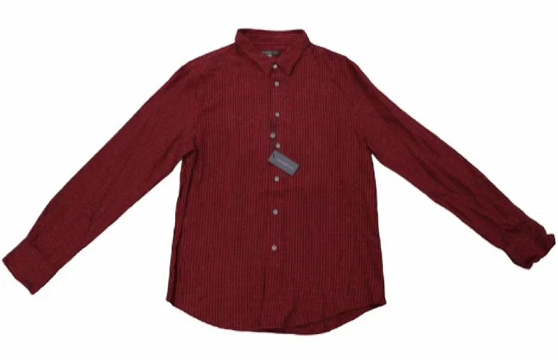Men's UV - protection t - shirts for outdoor activities in the sunMen's Long Sleeve Button Shirt In Red
