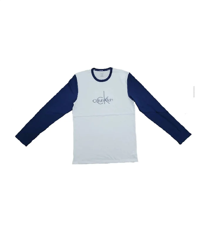 Men's UV - protection t - shirts for outdoor activities in the sunMen's Long Sleeve Sleepwear Shirt In White/blue Men's UV - protection t - shirts for outdoor activities in the sunMen's Long Sleeve Sleepwear Shirt In White/blue
