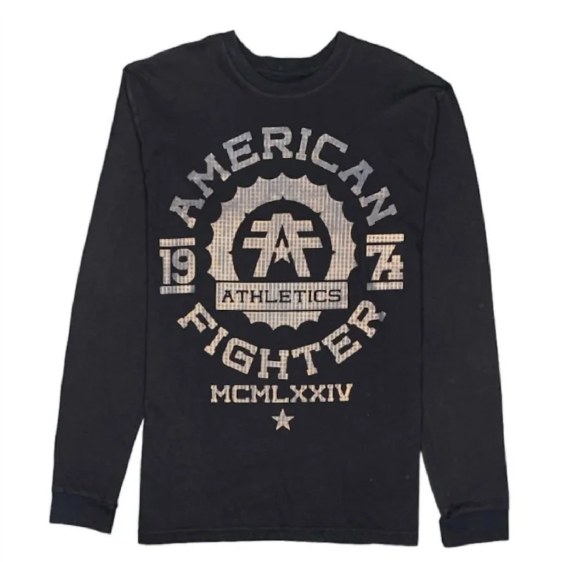 Men's ribbed t - shirts with a textured finish for added styleMen's Maryland Long Sleeve Tee In Black Men's ribbed t - shirts with a textured finish for added styleMen's Maryland Long Sleeve Tee In Black