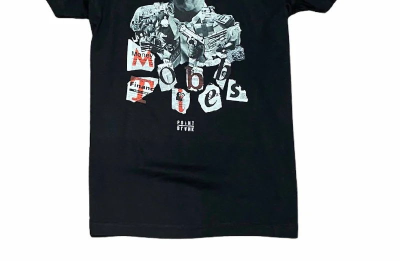 Men's distressed denim - look t - shirts with a rugged appealMen's Mob Ties T-Shirt In Black Men's distressed denim - look t - shirts with a rugged appealMen's Mob Ties T-Shirt In Black