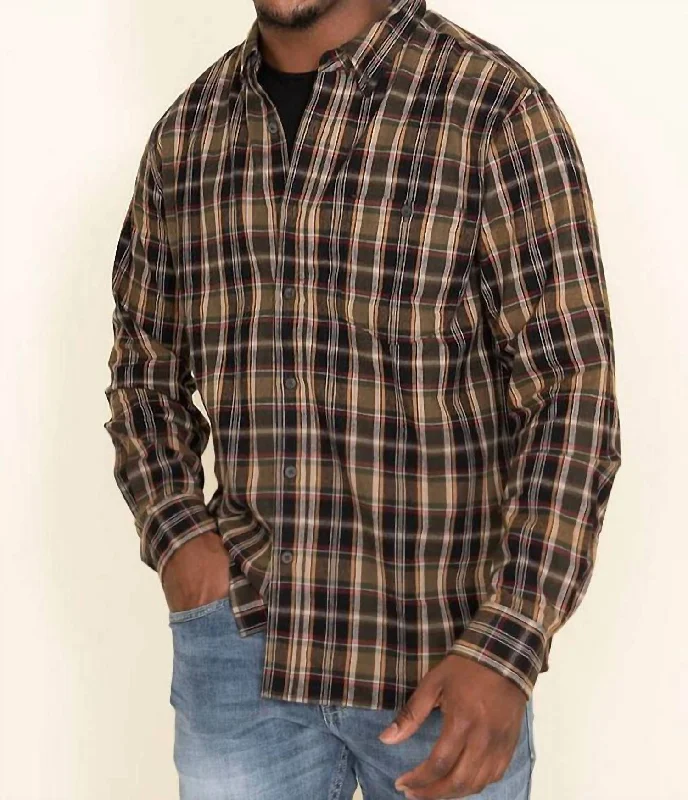 Men's tie - dye t - shirts with a bohemian styleMens Plaid Flannel Shirt In Forest