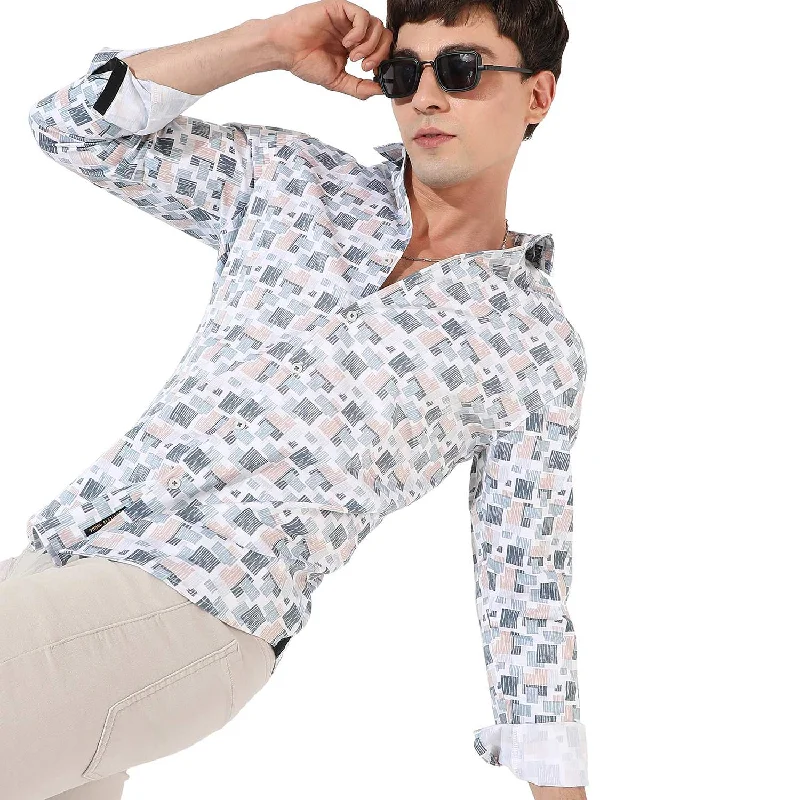Men's distressed denim - look t - shirts with a rugged appealMen's Printed Casual Shirt Men's distressed denim - look t - shirts with a rugged appealMen's Printed Casual Shirt