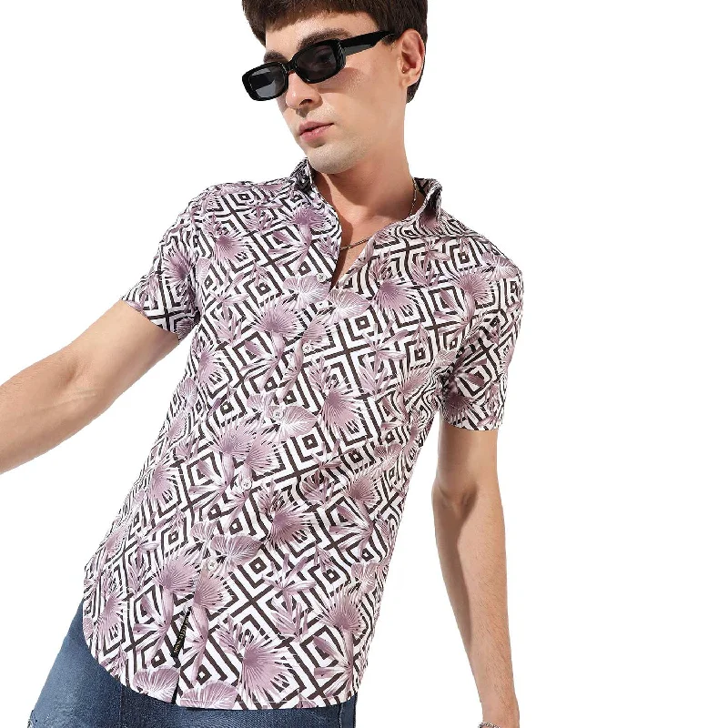 Men's smart - casual checkered t - shirts for semi - formal occasionsMen's Printed Casual Shirt Men's smart - casual checkered t - shirts for semi - formal occasionsMen's Printed Casual Shirt