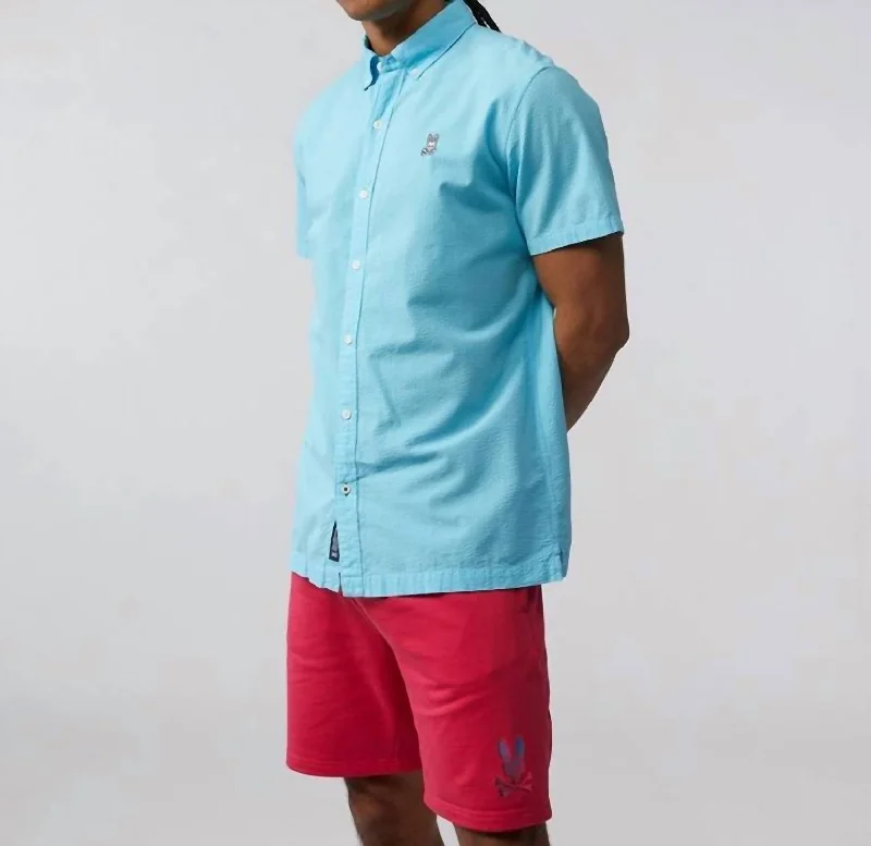Men's antimicrobial t - shirts for odor - free freshness during travelMen's Seersucker Short Sleeve Shirt In Clear Sky Men's antimicrobial t - shirts for odor - free freshness during travelMen's Seersucker Short Sleeve Shirt In Clear Sky