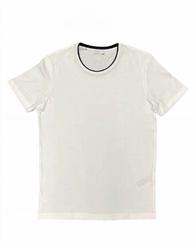 Men's thermal t - shirts with a high - neck design for cold weatherMen's Short Sleeve O Neck Tee Top In Bright White