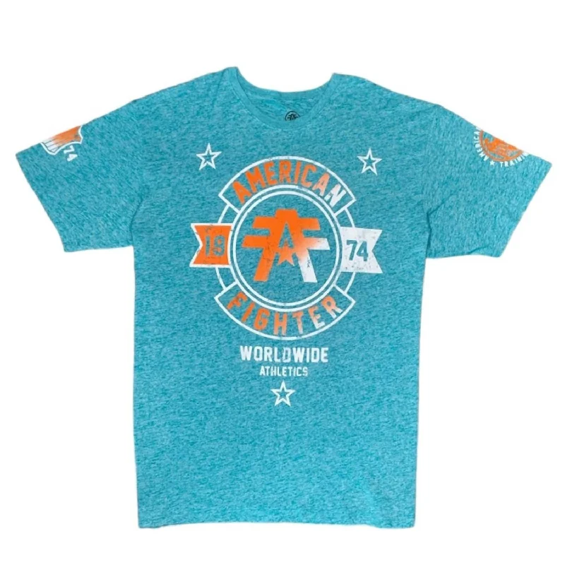 Men's slim - fit graphic t - shirts with vintage rock band printsMen's Silver Lake T-Shirt In Crystal Blue Men's slim - fit graphic t - shirts with vintage rock band printsMen's Silver Lake T-Shirt In Crystal Blue