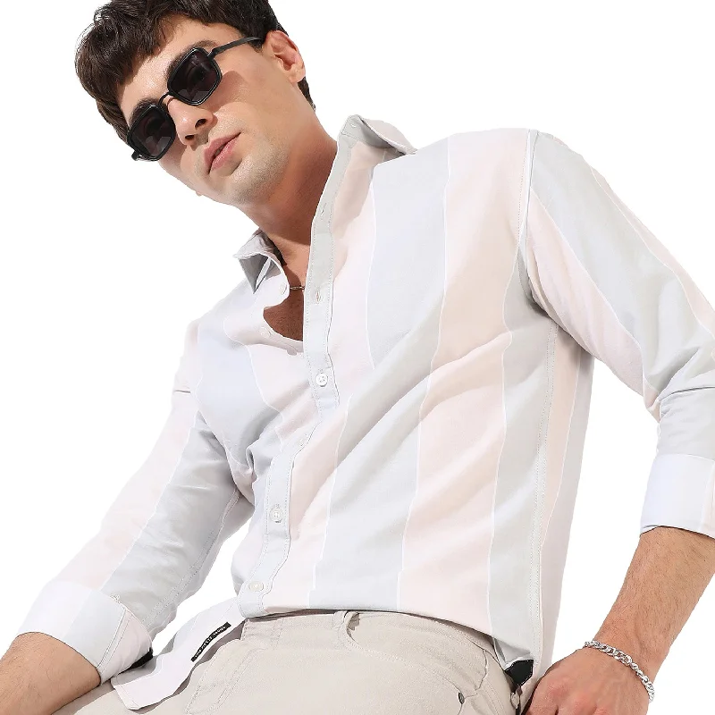 Men's tie - dye t - shirts with a bohemian styleMen's Striped Casual Shirt