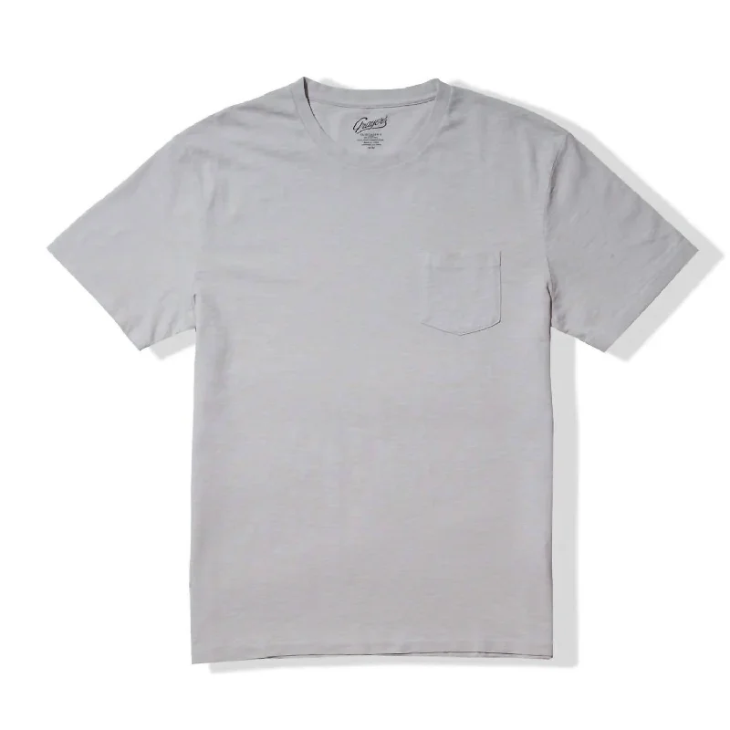 Men's lightweight performance t - shirts for running marathonsMen's Sunwashed Pocket Tee In Glacier Gray