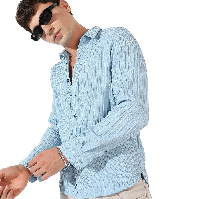 Men's eco - friendly recycled t - shirts for sustainable fashion choicesMen's Textured Casual Shirt