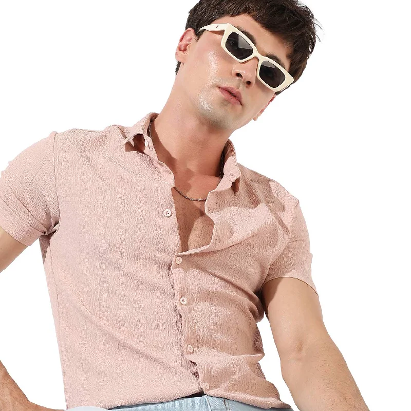 Men's button - front t - shirts with a unique artistic printMen's Textured Casual Shirt Men's button - front t - shirts with a unique artistic printMen's Textured Casual Shirt